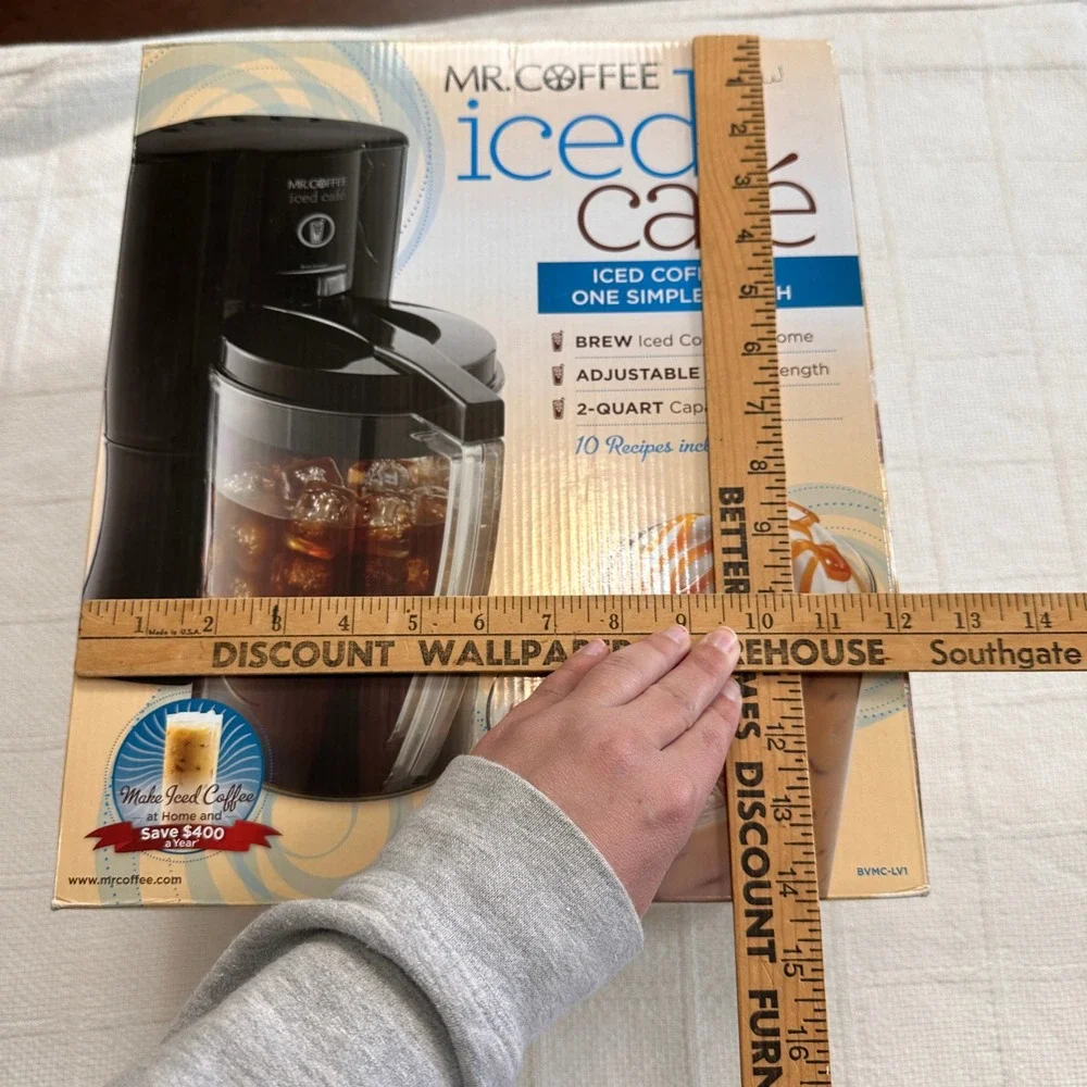 Mr Coffee Iced Cafe Maker Coffee BVMC-LV1 Black 2 Quart Pitcher New In Box Disc.